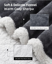 Wearable Heated Blanket Portable with Sleeves & Foot Pocket - Electric Snuggle Throw Blanket, 8 Heat Settings, 1-12H Auto Shut-Off, 50"x70"+14" Electric Blanket, for Her/Him/Family