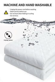 Heated Blanket Electric Throw,4 Heat Settings & 8H Auto Shut-Off Double Helix Fast Heating Electric Blanket,Skin-Friendly Cotton & Non-Slip Design Heated Throw with Overheat Protection - White - Size 59*31.4"
