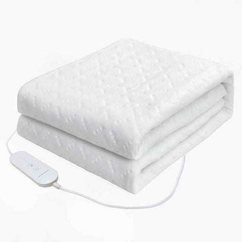 Heated Blanket Electric Throw,4 Heat Settings & 8H Auto Shut-Off Double Helix Fast Heating Electric Blanket,Skin-Friendly Cotton & Non-Slip Design Heated Throw with Overheat Protection - White - Size 55.1*62.9"