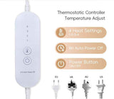 Heated Blanket Electric Throw,4 Heat Settings & 8H Auto Shut-Off Double Helix Fast Heating Electric Blanket,Skin-Friendly Cotton & Non-Slip Design Heated Throw with Overheat Protection - White - Size 55.1*62.9"