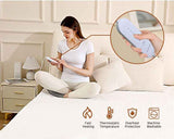 Heated Blanket Electric Throw,4 Heat Settings & 8H Auto Shut-Off Double Helix Fast Heating Electric Blanket,Skin-Friendly Cotton & Non-Slip Design Heated Throw with Overheat Protection - White - Size 55.1*62.9"