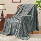 Updated Grey Throw Blanket for Couch and Bed- Super Soft and Warm 3D Checkered Fluffy Fuzzy Fleece Blanket, Luxurious Plush Cozy Blanket for Room Decor Spring - Gray - Size 120cm*200cm In Australia - Darrahopens