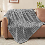 Updated Grey Throw Blanket for Couch and Bed- Super Soft and Warm 3D Checkered Fluffy Fuzzy Fleece Blanket, Luxurious Plush Cozy Blanket for Room Decor Spring - Gray - Size 120cm*200cm In Australia - Darrahopens