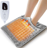 Electric Heated Foot Warmers for Men and Women 16"x16" Double Layer with 6 Temperature & 4 Timer Settings Fast Heating for Home Office Under Desk Bed Machine Washable Feet Warmers - Dark Gray - Size 16in*16in