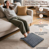 Electric Heated Foot Warmers for Men and Women 16"x16" Double Layer with 6 Temperature & 4 Timer Settings Fast Heating for Home Office Under Desk Bed Machine Washable Feet Warmers - Dark Gray - Size 16in*16in