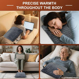 Electric Heated Foot Warmers for Men and Women 16"x16" Double Layer with 6 Temperature & 4 Timer Settings Fast Heating for Home Office Under Desk Bed Machine Washable Feet Warmers - Light Gray - Size 16in*16in