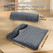 Electric Heated Foot Warmers for Men and Women 16"x16" Double Layer with 6 Temperature & 4 Timer Settings Fast Heating for Home Office Under Desk Bed Machine Washable Feet Warmers - Light Gray - Size 16in*16in