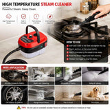Versora Pro Car Steam Cleaner, 2500W Steam Cleaner, Lightweight High-Temp Steamer for Auto Detailing, Sofa, Tile & Grease, Large Tank + Brush Heads Included  - Red In Australia - Darrahopens