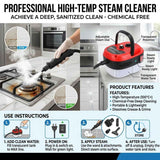 Versora Pro Car Steam Cleaner, 2500W Steam Cleaner, Lightweight High-Temp Steamer for Auto Detailing, Sofa, Tile & Grease, Large Tank + Brush Heads Included  - Red In Australia - Darrahopens