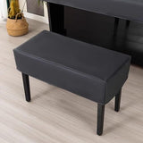 Leather Upright Piano Cover, Piano Full Cover Dustproof Waterproof, Universal Upright Piano Leather Protective Cover, Block Sunlight, Moisture, Dust - Black - Size Single seat cover+piano cover