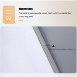 Leather Upright Piano Cover, Piano Full Cover Dustproof Waterproof, Universal Upright Piano Leather Protective Cover, Block Sunlight, Moisture, Dust - Gray - Size Double seat cover+piano cover