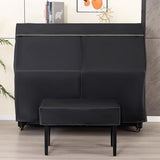 Leather Upright Piano Cover, Piano Full Cover Dustproof Waterproof, Universal Upright Piano Leather Protective Cover, Block Sunlight, Moisture, Dust - Orange - Size Single seat cover+piano cover In Australia - Darrahopens