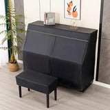 Leather Upright Piano Cover, Piano Full Cover Dustproof Waterproof, Universal Upright Piano Leather Protective Cover, Block Sunlight, Moisture, Dust - Orange - Size Double seat cover+piano cover In Australia - Darrahopens