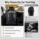 50 PCS Car Trash Bags Disposable Leakproof Hanging Stick-On | Trash Bags for Car SUV Truck RVs Road Trips & Travel Waterproof Garbage Bags, Leak Proof Design Vehicle Trash Organizer In Australia - Darrahopens