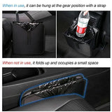 2Pack Foldable Waterproof Car Trash Can, Small | leakproof liner, hanging storage-bag design, fits most cars, SUVs, and trucks, car interior accessories - Black - Size 2Pack