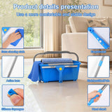 Professional Window Cleaning Kit with Bucket 3 Gallon, 76" Long Handle Squeegee and Microfiber Scrubber, High Window Washing Equipment for Indoor Outdoor, Commercial, Home, Car