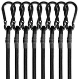 8 Pcs 24in Bungee Cords with Carabiner Hooks Heavy Duty, Outdoor Black Bungee Straps, Strong Industrial Grade Elastic Bungee Rope for Securing Tarps, Luggage, Tents，Bikes or Garden Tidying In Australia - Darrahopens