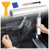 Car Door Protector - Universal Edge Guards Clear Protective Film Tape | PPF Film for Vehicle Interior Door Sill Protector from Dirty Shoes, Dog Scratching,7.87inch*10ft, Transparent In Australia - Darrahopens