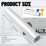 Car Door Protector - Universal Edge Guards Clear Protective Film Tape | PPF Film for Vehicle Interior Door Sill Protector from Dirty Shoes, Dog Scratching,7.87inch*10ft, Transparent