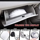 150x85cm Car Windscreen Sun Shade Front Windshield Sunshade Foldable Cover Visor Sunshades Reflective UV Dust Protector Automotive Ray Protection Block Parasol Keep Vehicle Cool Fit Various Sizes