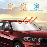 150x85cm Car Windscreen Sun Shade Front Windshield Sunshade Foldable Cover Visor Sunshades Reflective UV Dust Protector Automotive Ray Protection Block Parasol Keep Vehicle Cool Fit Various Sizes