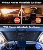 150*85cm Windshield Sun Shade Umbrella, [Vinyl Coating Heat Shield] Protect Car from Sun Rays & Heat Damage Keep Cool and Protect Interior, Spring Structure Edge, Standard Medium