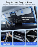 150*85cm Windshield Sun Shade Umbrella, [Vinyl Coating Heat Shield] Protect Car from Sun Rays & Heat Damage Keep Cool and Protect Interior, Spring Structure Edge, Standard Medium