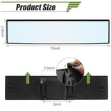 Rear View Mirror, 12 Inch Universal Wide Angle Rear View Mirror Accessories Panoramic Convex Clip-on for Cars, SUVs, Trucks, Vehicles