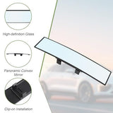 Rear View Mirror, 12 Inch Universal Wide Angle Rear View Mirror Accessories Panoramic Convex Clip-on for Cars, SUVs, Trucks, Vehicles