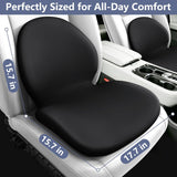 Car Seat Cushion with Lumbar Support Pillow - Memory Foam Driver Seat Cushion for Back & Sciatica Pain Relief, Washable Cover, Non-Slip Bottom for Long Driving, Office Chair & Truck - Black - Size 17.7in*15.7in*15.7in