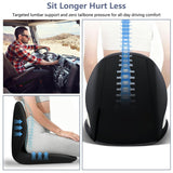 Car Seat Cushion with Lumbar Support Pillow - Memory Foam Driver Seat Cushion for Back & Sciatica Pain Relief, Washable Cover, Non-Slip Bottom for Long Driving, Office Chair & Truck - Gray - Size 17.7in*15.7in*15.7in In Australia - Darrahopens