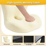 Memory Foam Seat Cushion for Office Chair - Sciatica Pain Relief Coccyx Cushion for Tailbone Pain - Orthopedic Gel Seat Cushion for Car & Desk - Non-Slip Bottom with Breathable Cover - Black-Gray - Size 38cm*38.5cm*33cm In Australia - Darrahopens