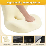 Memory Foam Seat Cushion for Office Chair - Sciatica Pain Relief Coccyx Cushion for Tailbone Pain - Orthopedic Gel Seat Cushion for Car & Desk - Non-Slip Bottom with Breathable Cover - Light Gray - Size 38cm*38.5cm*33cm In Australia - Darrahopens
