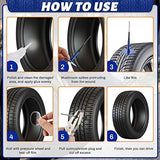 Tire Plugs, 3/8" X 2 3/8", 24 Pcs Mushroom Head Design, Tire Puncture Plug Patch Repair, Quick Seal, Easy Install Without Removal, Emergency Roadside