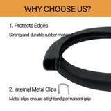 U-Shape Edge Banding - Fits 1/2" Edge, Rubber Trim for Sharp/Rough Surfaces, Veneer, Sheet Metal, Tables, Cars, Trucks, Boats & More - Black - Size 20 FT