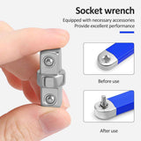 16Pcs 1/2",1/4" and 3/8" Square Drive Adapters, Double-Head External Square Internal Hexagonal Connector