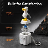 4 Pcs Button Keychain, Rechargeable Clicker with Real Sound LED Light Activates with Each Press, Funny Interactive Stress Relief Toy for Desk, Travel, Display, Collection, or Gifting