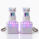 4PCS Cat Keychain Sound Fidget Toys, Rechargeable Anxiety Relief Keychain Buttons with Colorful Lights & Sound Effects, Cute Stress Relief Clicker Toy for Adults, April Fools’ Day Prank Novelty Gift In Australia - Darrahopens
