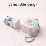 4PCS Cat Keychain Sound Fidget Toys, Rechargeable Anxiety Relief Keychain Buttons with Colorful Lights & Sound Effects, Cute Stress Relief Clicker Toy for Adults, April Fools’ Day Prank Novelty Gift