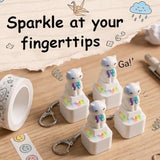 4PCS Cat Keychain Sound Fidget Toys, Rechargeable Anxiety Relief Keychain Buttons with Colorful Lights & Sound Effects, Cute Stress Relief Clicker Toy for Adults, April Fools’ Day Prank Novelty Gift