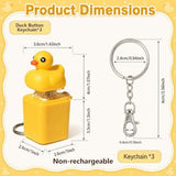 4 Pcs Duck Bound Button Keychain Anxiety Stress Relief Finger Clicker Portable LED Lights Fun Keychain Animal Button Fidget for Office Pranks Anxiety Relief Gift Sensory Goodie Bag Stuffers