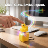 4 Pcs Duck Bound Button Keychain Anxiety Stress Relief Finger Clicker Portable LED Lights Fun Keychain Animal Button Fidget for Office Pranks Anxiety Relief Gift Sensory Goodie Bag Stuffers