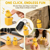 4 Pcs Duck Bound Button Keychain Anxiety Stress Relief Finger Clicker Portable LED Lights Fun Keychain Animal Button Fidget for Office Pranks Anxiety Relief Gift Sensory Goodie Bag Stuffers