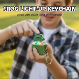 4 Pcs Frog Croaking Keychain,Rechargeable Frog Keyboard Clicker with LED Lights Fidget Relief Sensory Toy for Adults Anxiety Stress Relief Gift