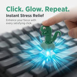 4 Pcs Lizard Button Keychain with Sound, Keyboard Fidget Toy Light Up Keyboard Fidget Light Up Clicker Keychain, Sound Keychain Stress Relief Sensory