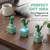 4 Pcs Lizard Button Keychain with Sound, Keyboard Fidget Toy Light Up Keyboard Fidget Light Up Clicker Keychain, Sound Keychain Stress Relief Sensory