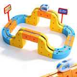 Magnetic Electric Train Set for Kids Ages 3-8, 100PCS Flexible Track Building Toy with Motorized Train, STEM Gift for Boys and Girls
