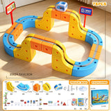 Magnetic Electric Train Set for Kids Ages 3-8, 100PCS Flexible Track Building Toy with Motorized Train, STEM Gift for Boys and Girls
