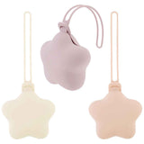 3Pcs Pacifier Holder Case, Safe and Soft Material Pacifier Pouch, Food Grade Silicone Pacifier Case, Star Shape, Protective Pacifier Storage Case for Diaper Bag Stroller - Purple-Beige-Pink - Size 95mm In Australia - Darrahopens