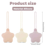 3Pcs Pacifier Holder Case, Safe and Soft Material Pacifier Pouch, Food Grade Silicone Pacifier Case, Star Shape, Protective Pacifier Storage Case for Diaper Bag Stroller - Purple-Beige-Pink - Size 95mm In Australia - Darrahopens